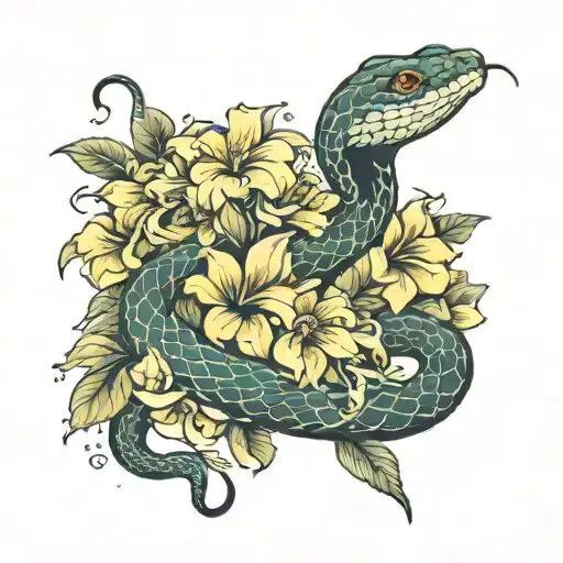 Flowers Snake Slithering