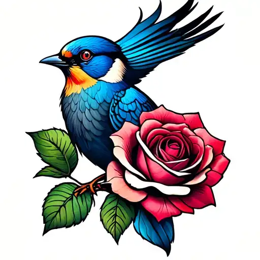 Bird And Rose