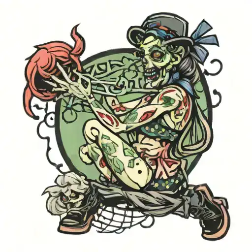 American Traditional Zombie Stripper