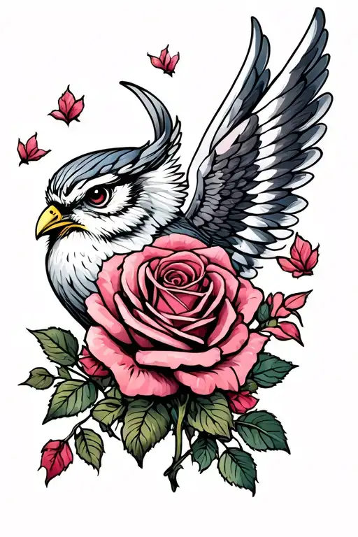Roses With Wings Around The Owrd Roseline