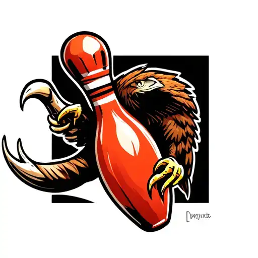 Hawk Claw Holding A Bowling Pin