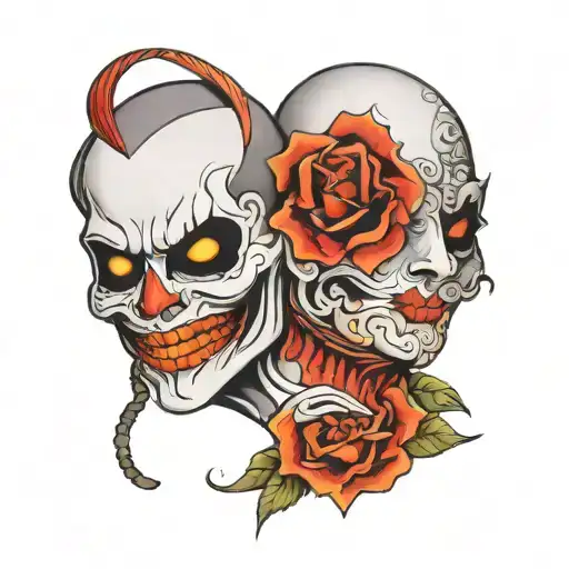 Laugh Now Cry Later With A Mask On A Face