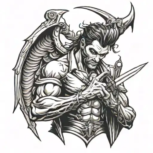 Lucifer Holding Sword