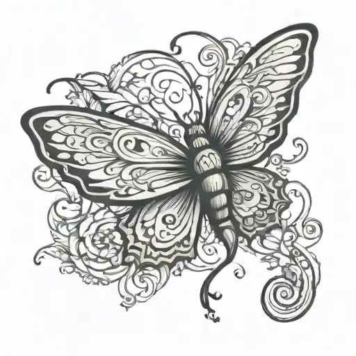 Butter Fly With Wings Of Fire