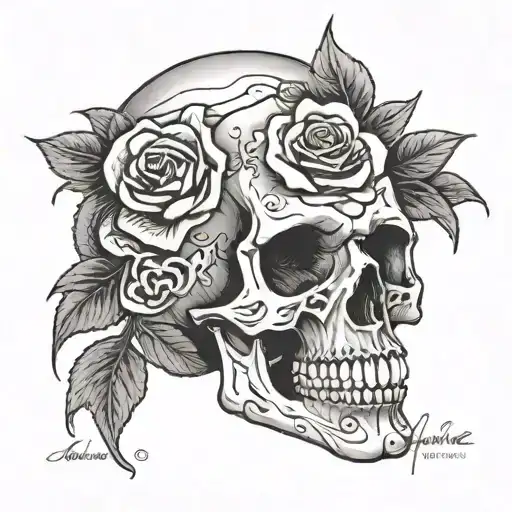 Skull And Rose With Jordan Lewis Names Incorporated