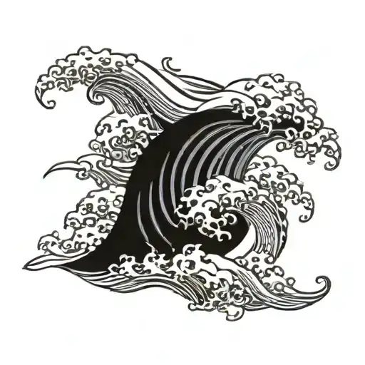Yin Yan Sea Waves Forming The Shape