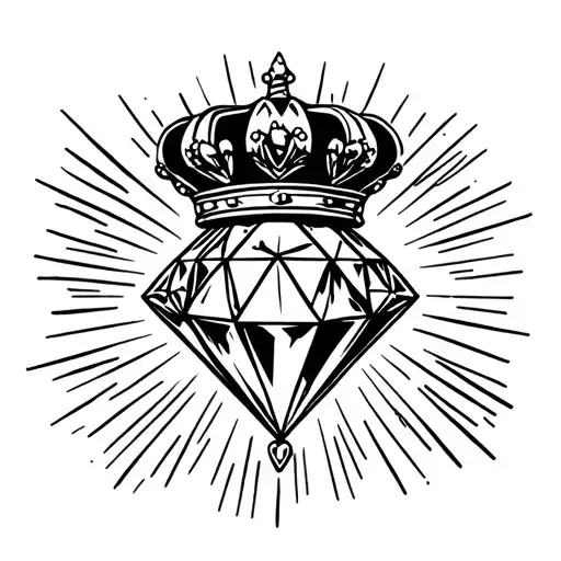 Diamond With Crown Hanging With Rays Coming From It
