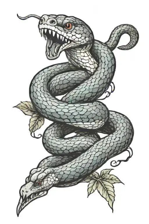 Snake With Apple Inflames