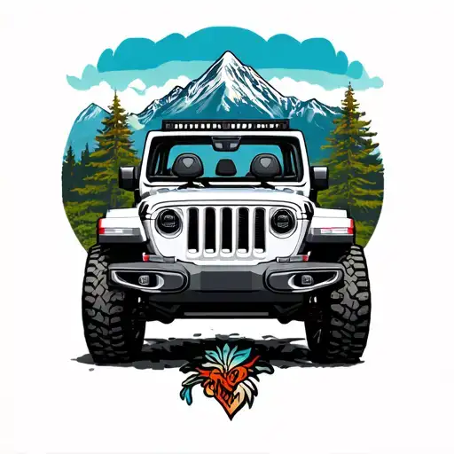 Jeep Wrangler 4 Door In The Mountains