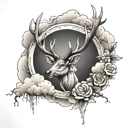 Heavenly Clouds With Antlers On The End