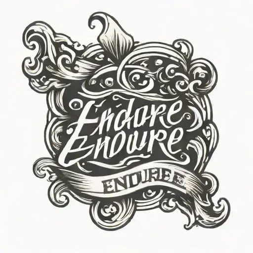 The Word 'Endure' In Script Font