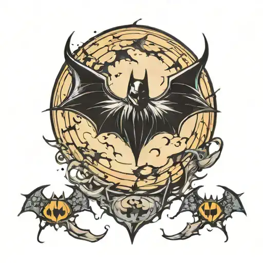Batman Logo Made Of Bats Flying