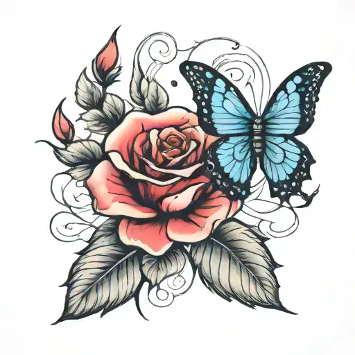 Rose And Butterfly