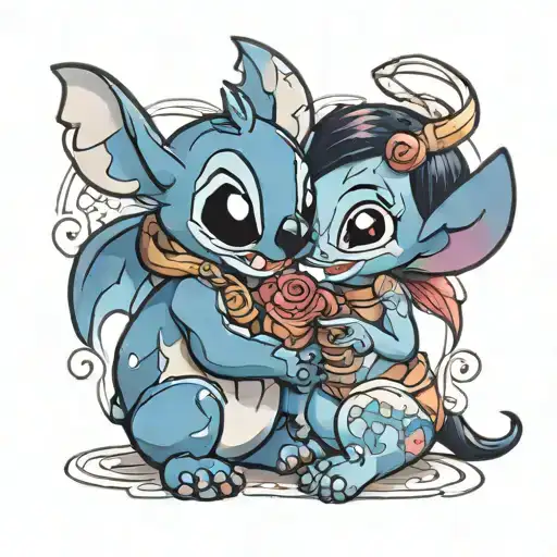 Stitch And Angel In Love
