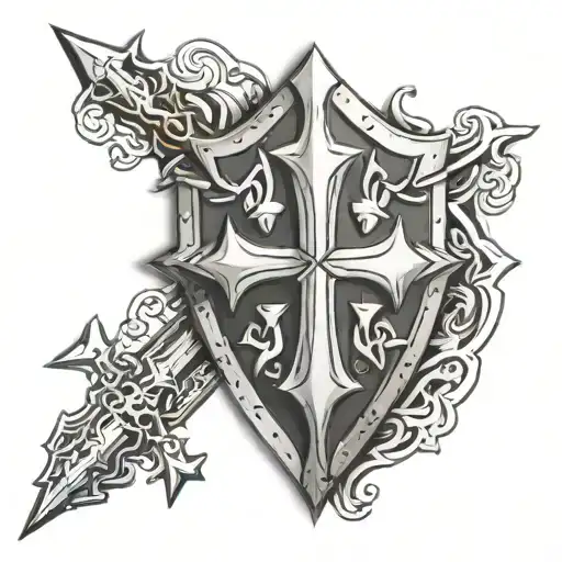 Armor And Shield Templar Cross