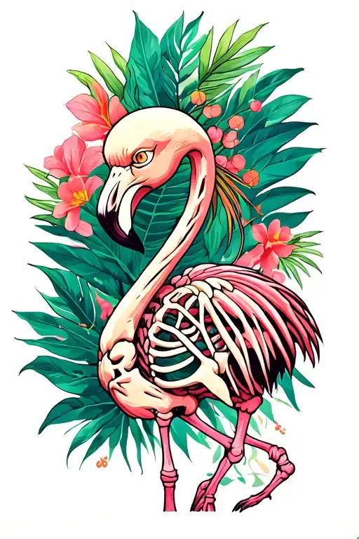Flamingo Skeleton Looking