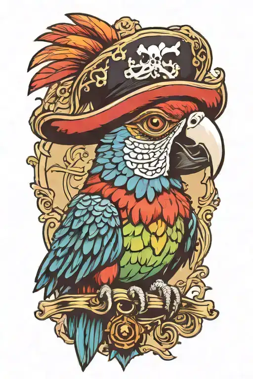 Parrot With Pirate Hat And Eye Patch