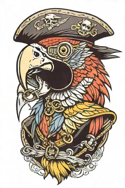 Parrot With Pirate Hat And Eye Patch