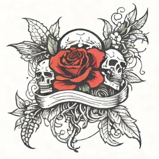 Death And Flowers Intertwined