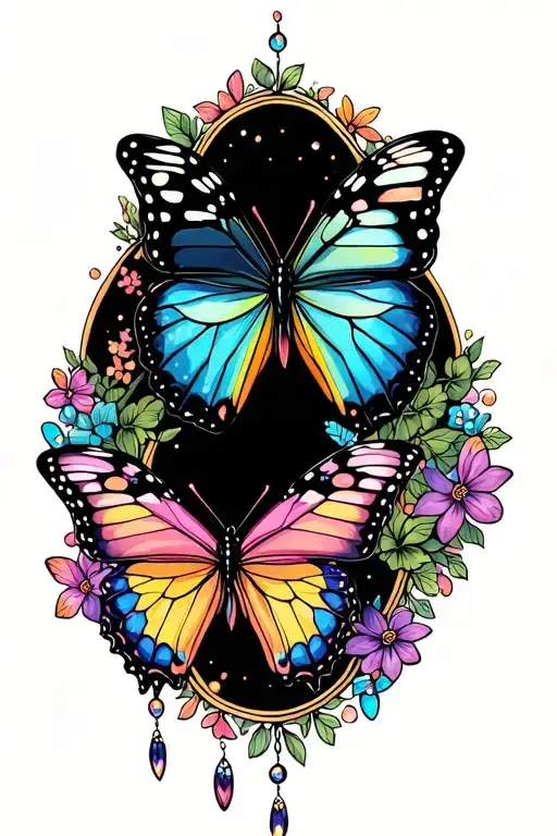 Butterflies Sparkles Dangling Down Hippy