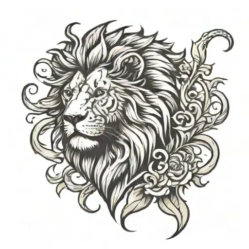 A Tattoo For A Man Symbolic To The Letters P E H Hidden Inside A Picture Of A Lion