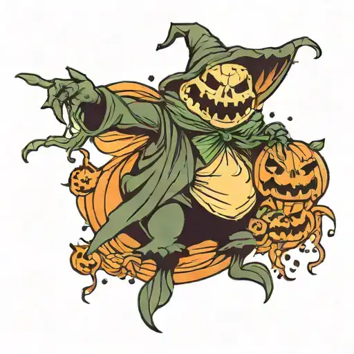Oogie Boogie With Pumpkins Around It