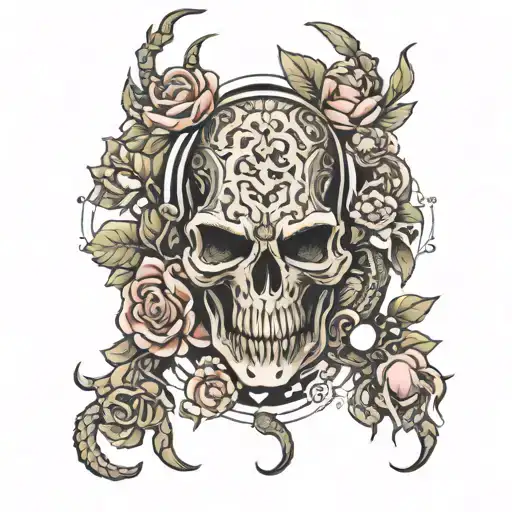 Scorpian And Flowers