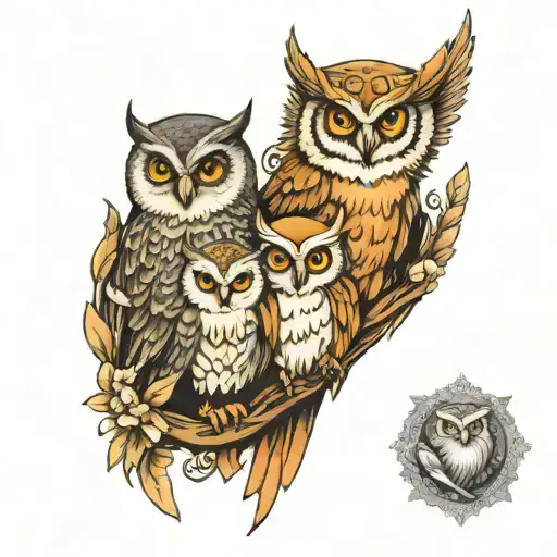 Combination Of Angels And Owls