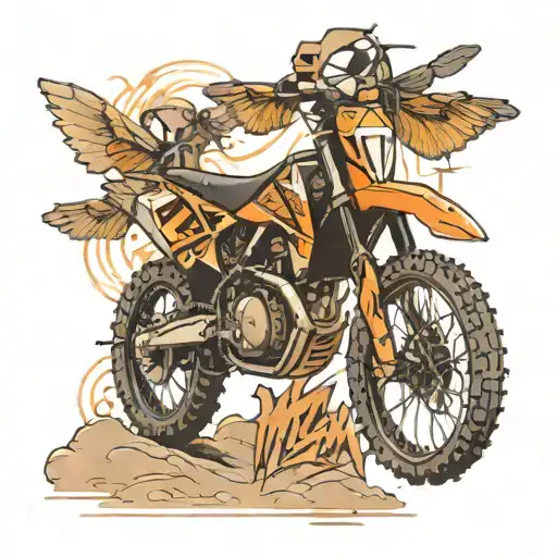 Dirtbike Ktm With Wings That Says Alex Hallman