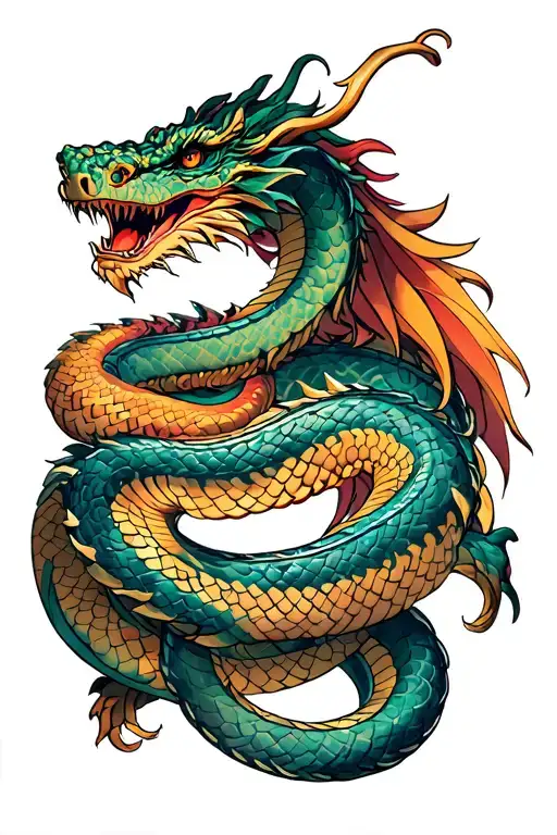 Dragon And Snake Wrapped