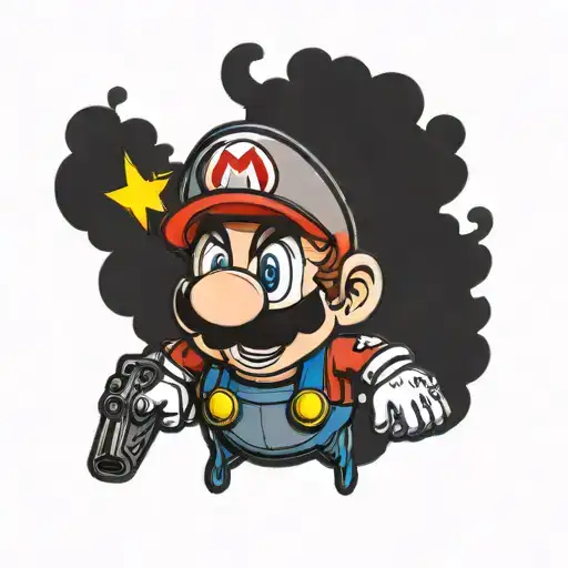 Cartoon Mario Game Pin