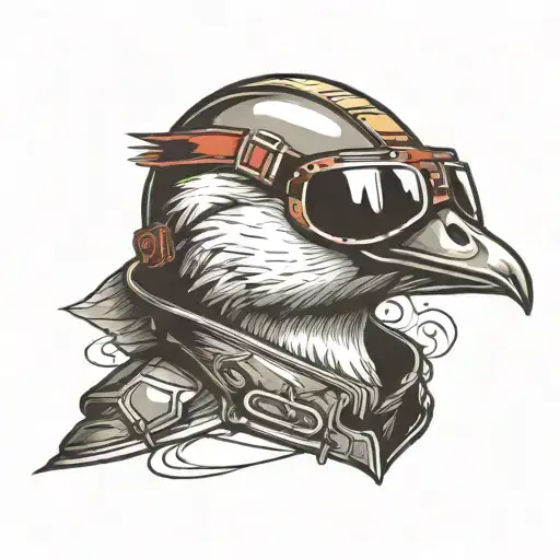 Goose With Fighter Jet Helmet