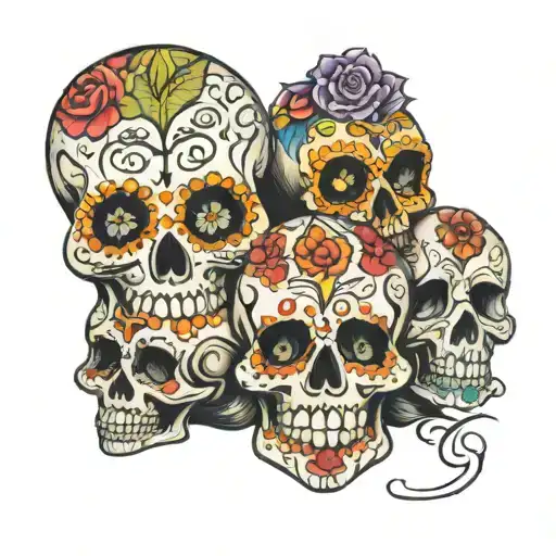 6 Tiny Sugar Skulls