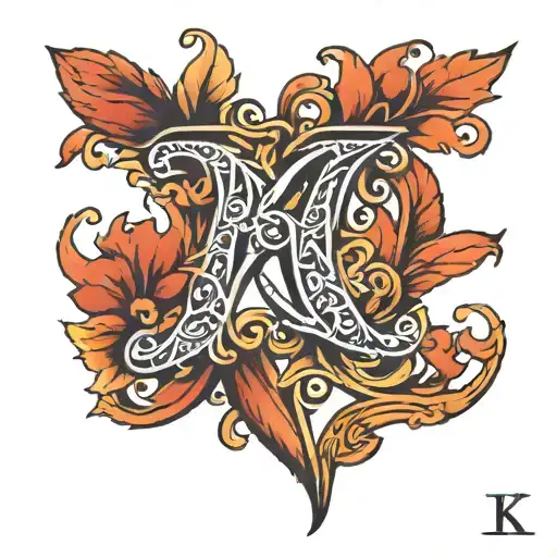 K And J Initials Intertwined