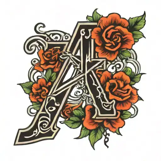 Letter K With A Cross Surrounded