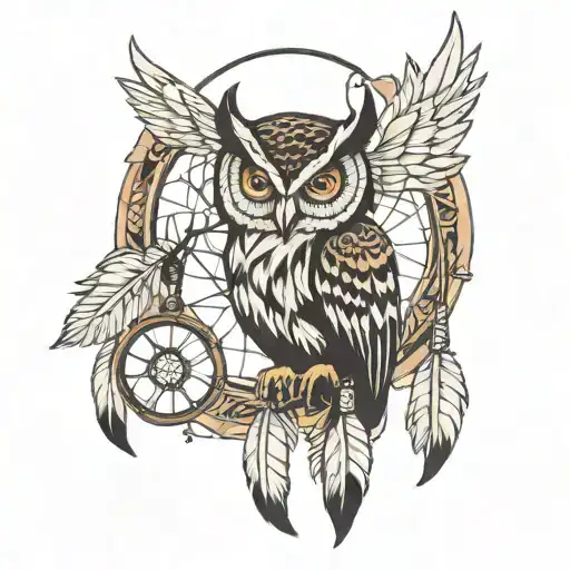 Owl And Dream Catcher