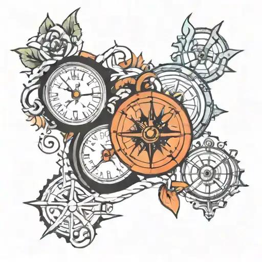 Clock And Compass Intertwined