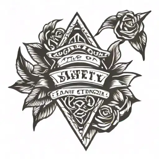 Safety Pin And Chevrons With One Directions Band Members Names