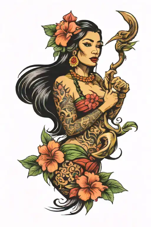 Hula Girl Holding