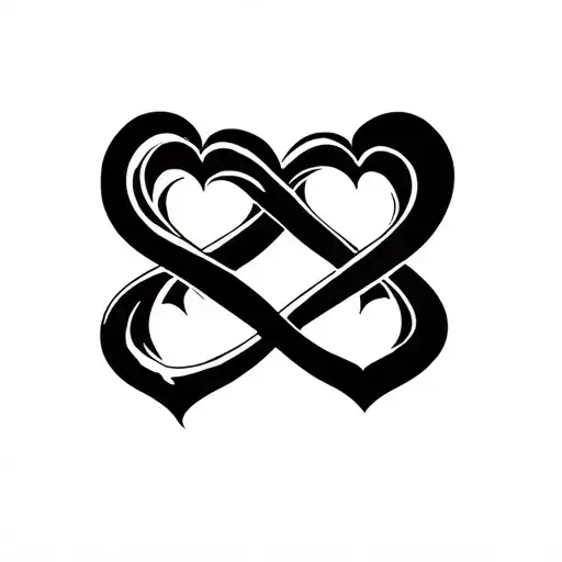 4 Hearts Intertwined Infinity Symbols