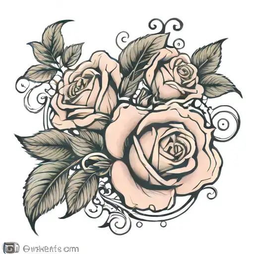 Rose Flower With Vines Wrapping