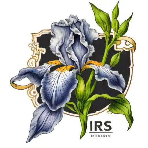 Iris Flower With Name Iris