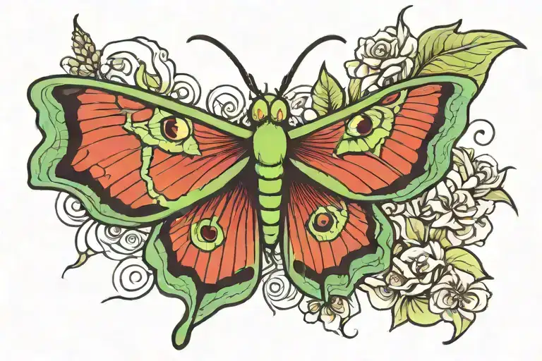 Luna Moth Flying Near