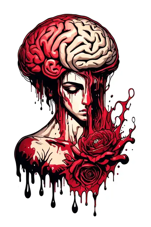 A Drop Of Blood Falls On The Brain