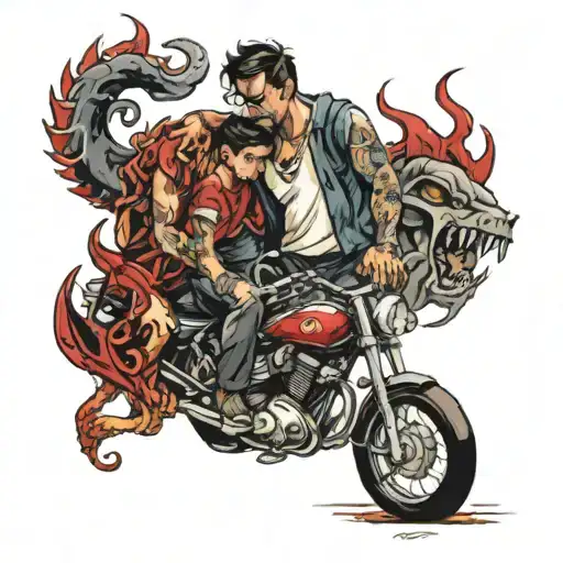 Bike Tatoo With Boy Getting Transform To Devil Once Touches To Bike