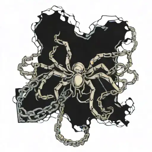 Arm Sleeve With Chains And A Spider