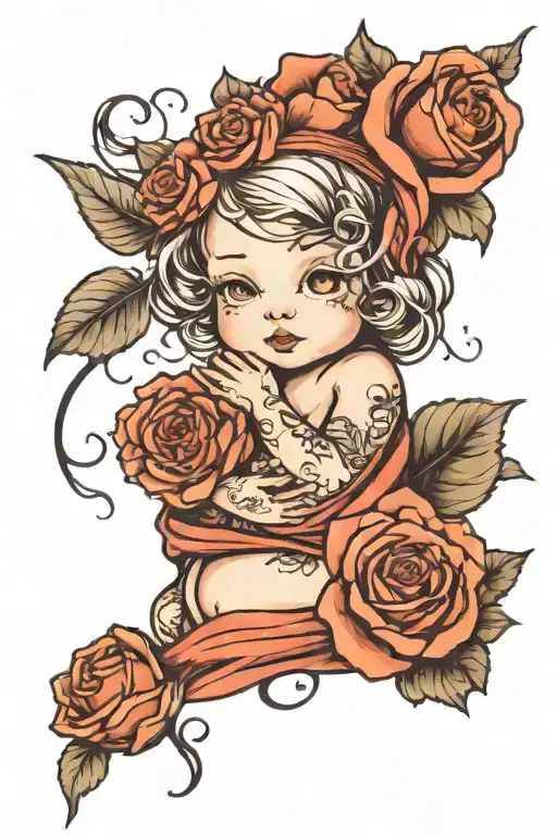 Roses Wrapped Baby Girl