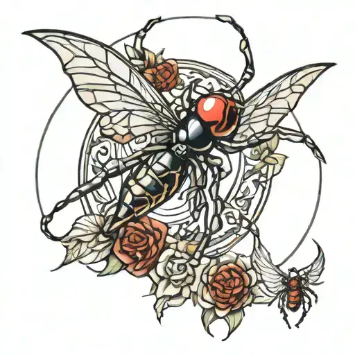 Black Widow Tattoo Design