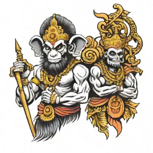 Hanuman Ji And Ram Skull
