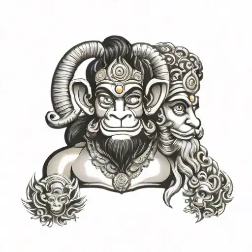 Hanuman Ji And Ram Face